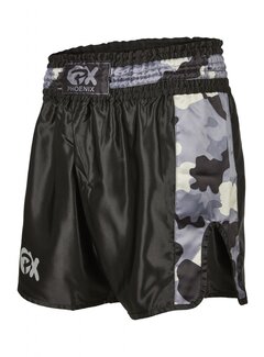 Phoenix PX Thai Shorts,"Contender" zwart-camo - Maat L - OP=OP