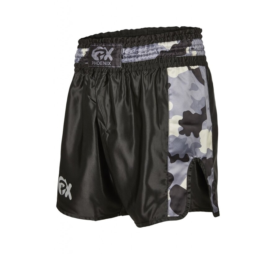 PX Thai Shorts,"Contender" zwart-camo - Maat L - OP=OP