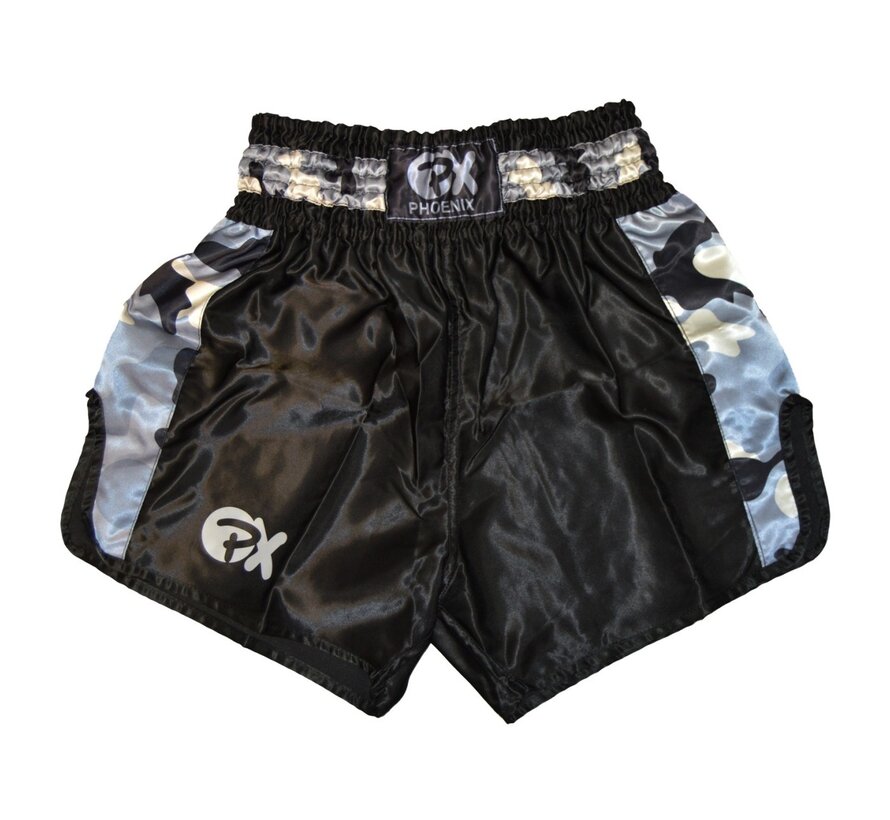 PX Thai Shorts,"Contender" zwart-camo - Maat L - OP=OP