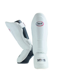 Super Pro Thai-Pro Shin Guard Wit/Zwart -Maat L - OP=OP