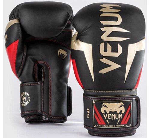 Venum Venum Elite bokshandschoenen - zwart/ goud / rood