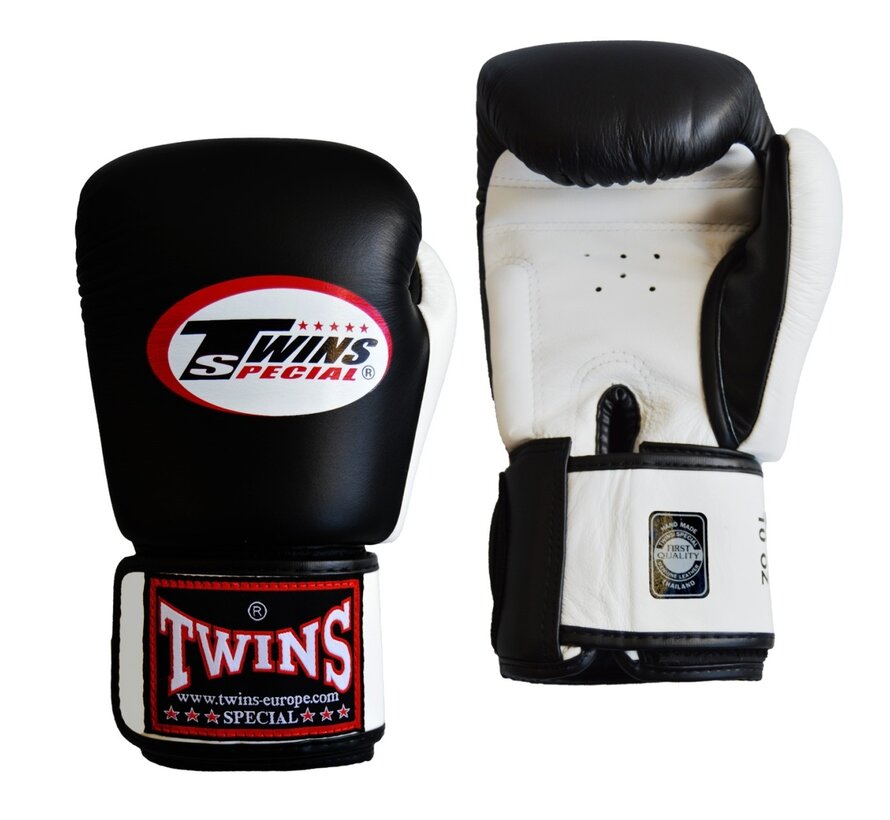 TWINS bokshandschoenen, lederen, zwart-wit - 10 oz