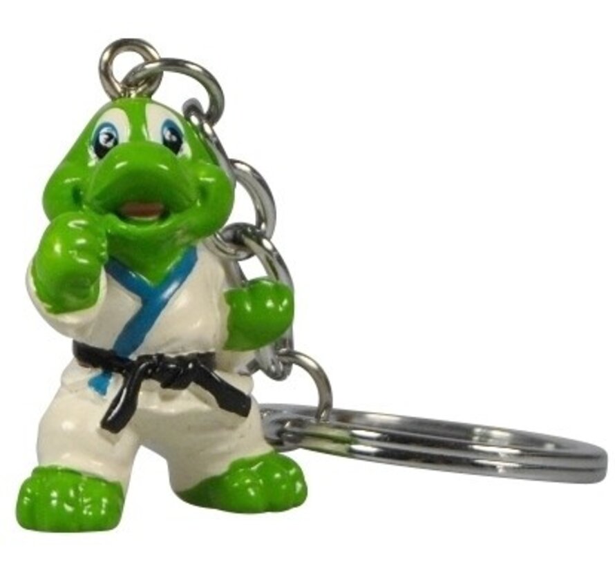 Groene vechtsport draak sleutelhanger