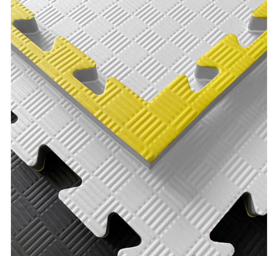 Puzzelmatten Wit - geel - 100x100x2cm - met staffelkorting