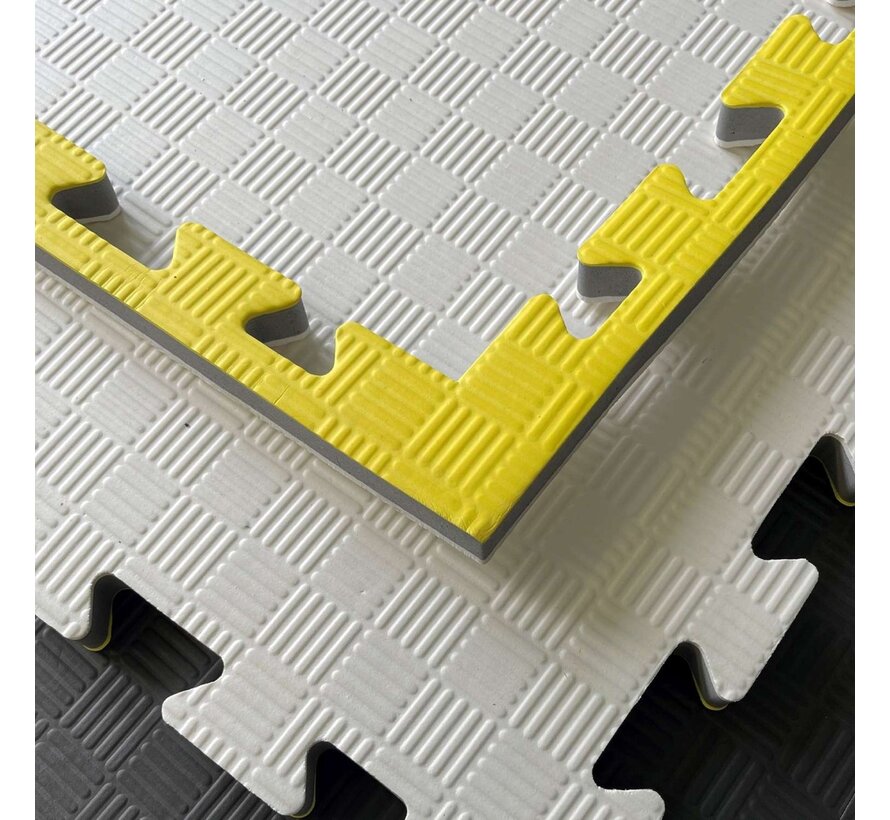 Puzzelmatten Wit - geel - 100x100x2cm - met staffelkorting