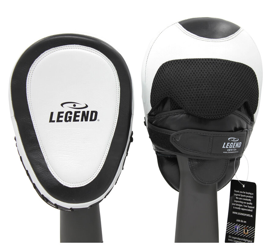 Legend Sports Focus Pads Leder Heavy Duty Gel Wit/Zwart