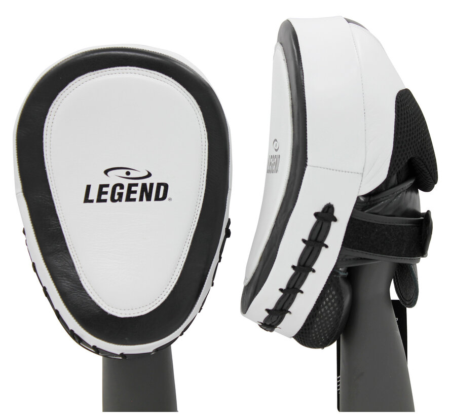 Legend Sports Focus Pads Leder Heavy Duty Gel Wit/Zwart
