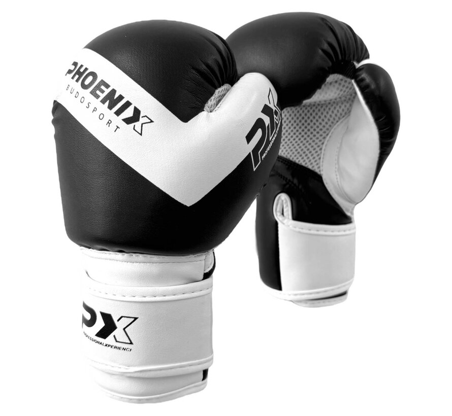 PX roze bokshandschoenen jeugd zwart wit