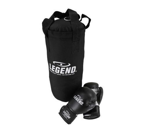 Legend Sports Bokszak Kind met Handschoenen Zwart 1-7 jaar
