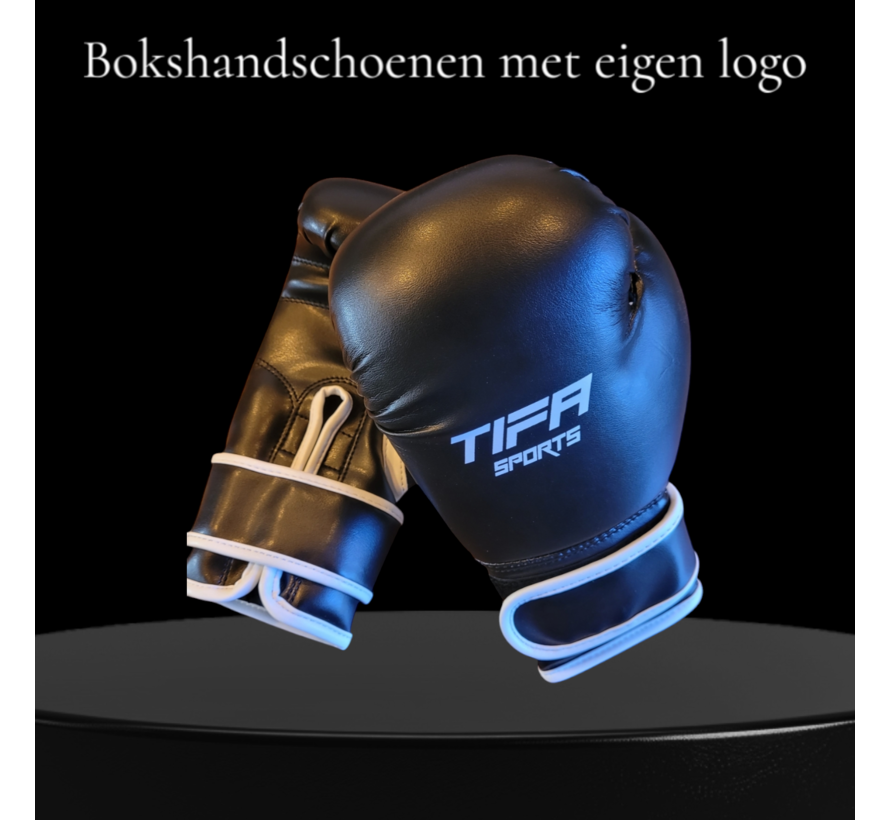 Leren bokshandschoenen met eigen logo
