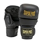 Super Pro Combat Gear MMA Shooter Handschoenen Leder Zwart/Goud - OP=OP Maat XS