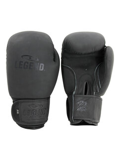 Legend 8 oz kinder Leren bokshandschoenen zwart - mat - OP=OP