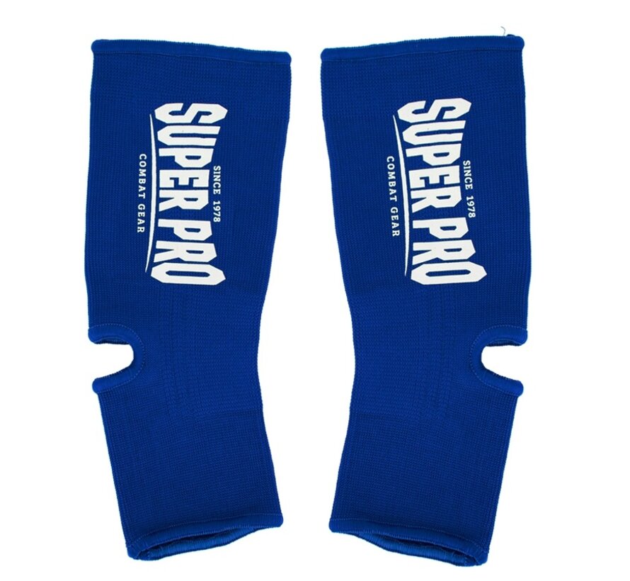 Super Pro Combat Gear Enkelkousjes Blauw/Wit - Maat S - OP=OP