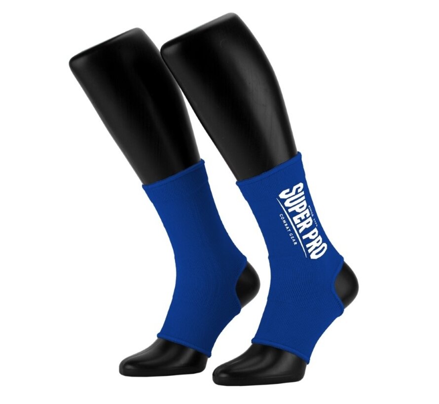 Super Pro Combat Gear Enkelkousjes Blauw/Wit - Maat XS - OP=OP