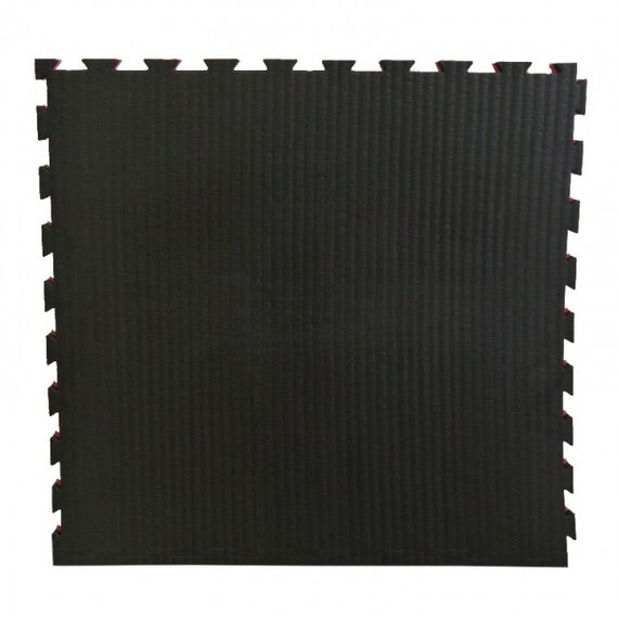 10 x Puzzelmat 100 x 100 x +- 2,5 Zwart/rood - Gratis verzonden