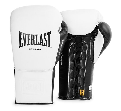 Everlast Everlast Powerlock Pro OG laceup (kick)bokshandschoenen, wit/zwart 16-OZ