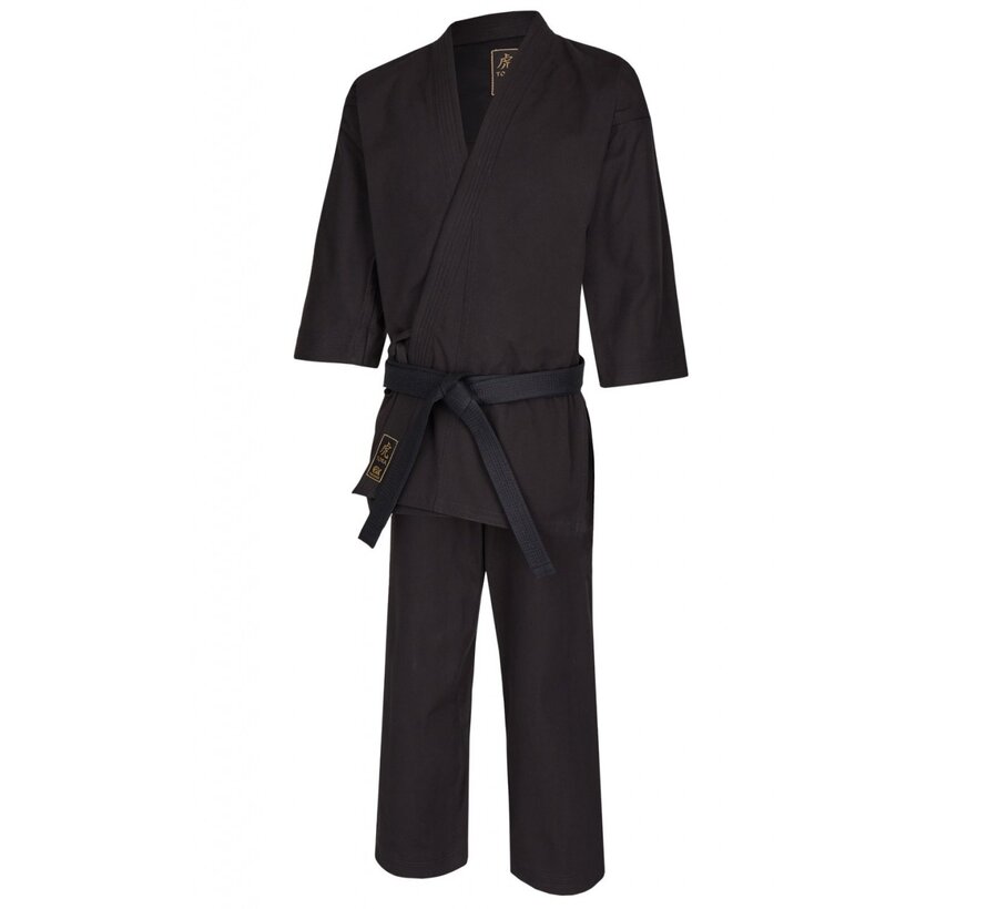 TORA zwart karate pak, 14oz wit Canvas - Maat 180 Cm - OP=OP