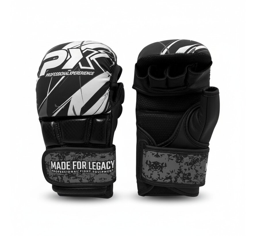 LEGACY X Grappling handschoenen van kunstleer, zwart-grijs 