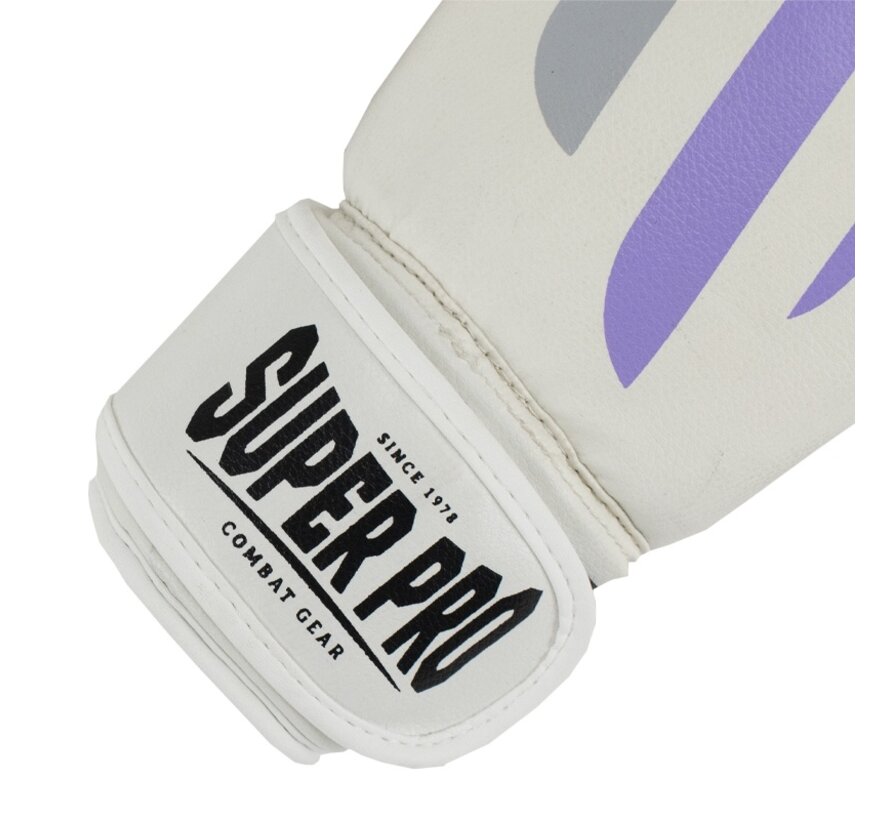 Super Pro Combat Gear (kick)bokshandschoenen Kids No, Wit,Paars,Zilver