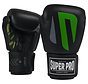 Super Pro Combat Gear (kick)bokshandschoenen Leder No Mercy, zwart - groen - zilver