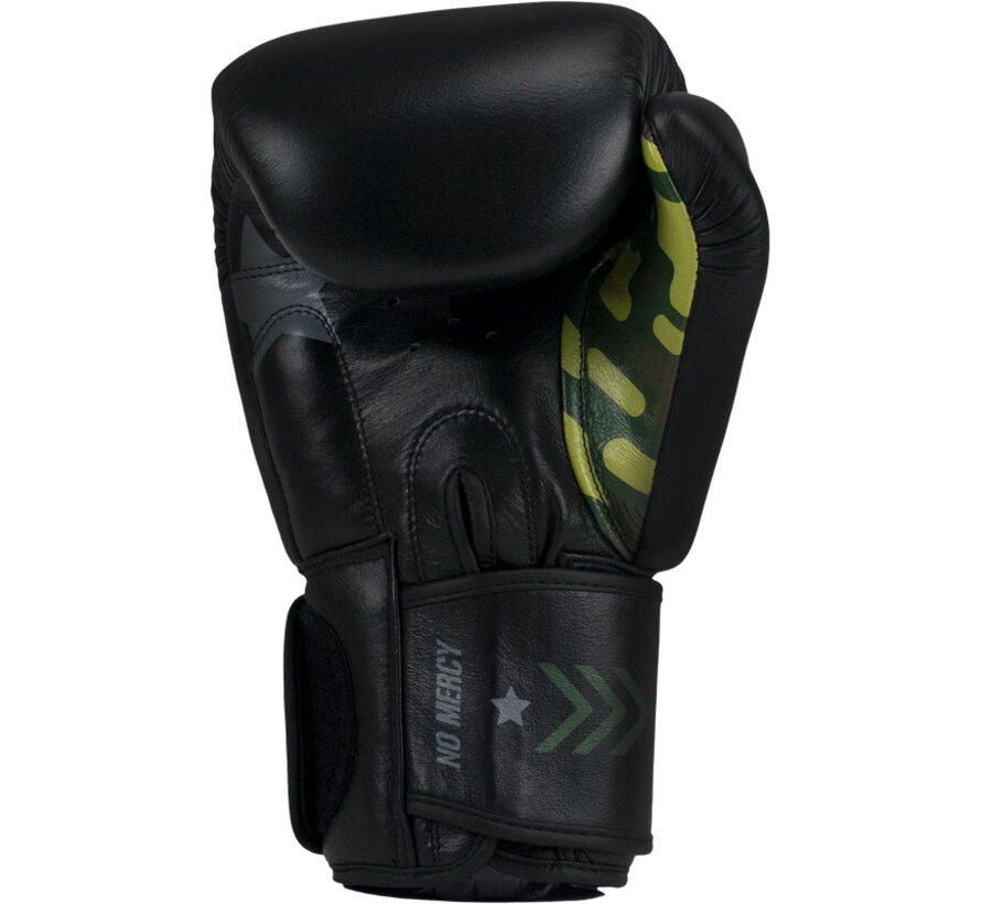 Super Pro Combat Gear (kick)bokshandschoenen Leder No Mercy, zwart - groen - zilver