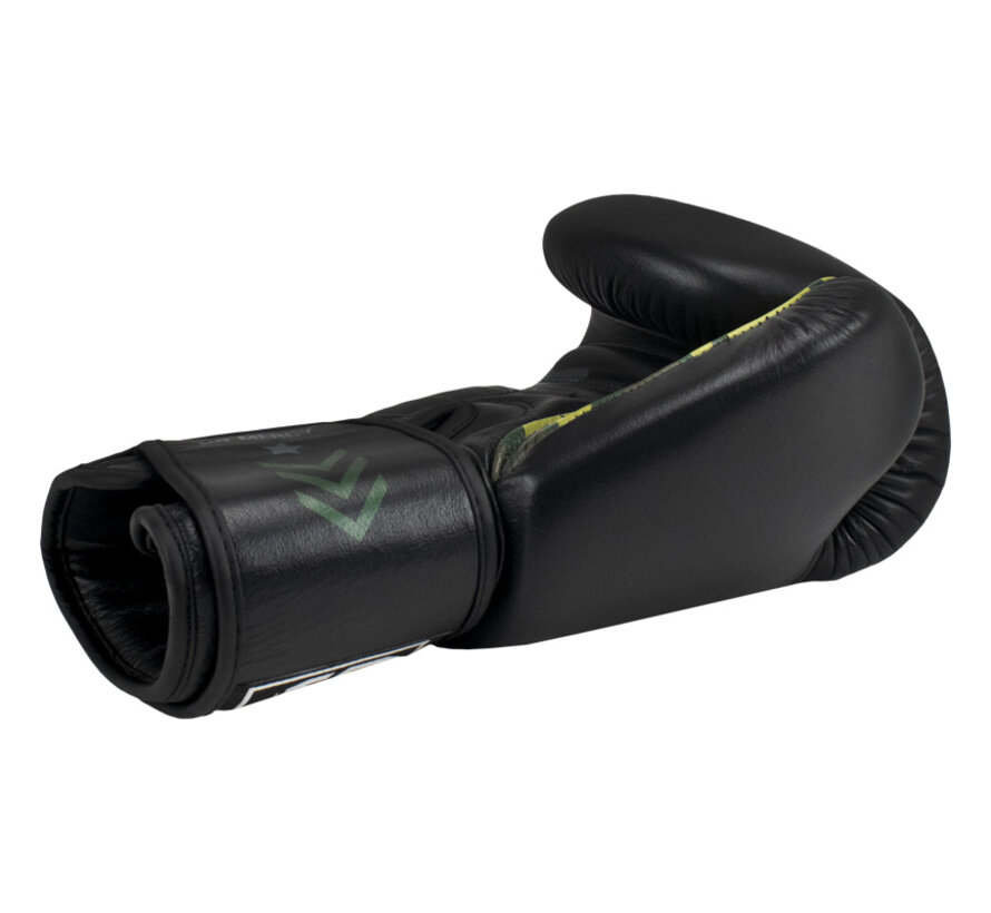 Super Pro Combat Gear (kick)bokshandschoenen Leder No Mercy, zwart - groen - zilver