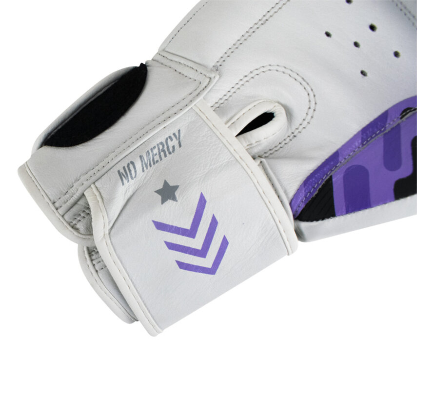 Super Pro Combat Gear (kick)bokshandschoenen Leder No, Wit,Paars,Zilver