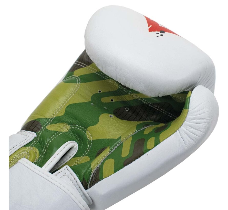 Super Pro Combat Gear (kick)bokshandschoenen Leder Raven, Rood,Zwart,Wit