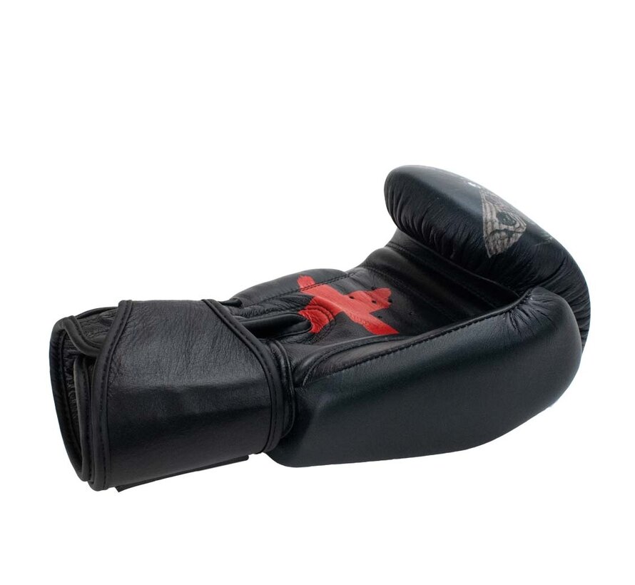 Super Pro Combat Gear (kick)bokshandschoenen Leder Skull, Grijs,Zwart