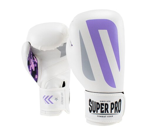 Super Pro Combat Gear Super Pro Combat Gear (kick)bokshandschoenen Pu No, Wit,Paars,Zilver