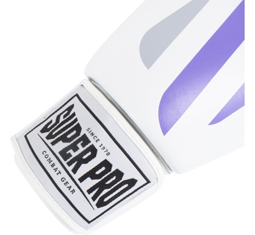 Super Pro Combat Gear (kick)bokshandschoenen Pu No, Wit,Paars,Zilver