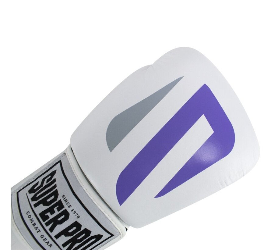 Super Pro Combat Gear (kick)bokshandschoenen Pu No, Wit,Paars,Zilver