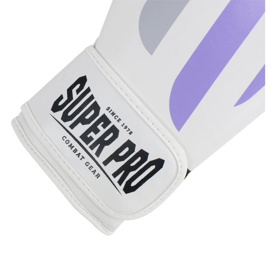 Super Pro Combat Gear (kick)bokshandschoenen Pu No, Wit,Paars,Zilver