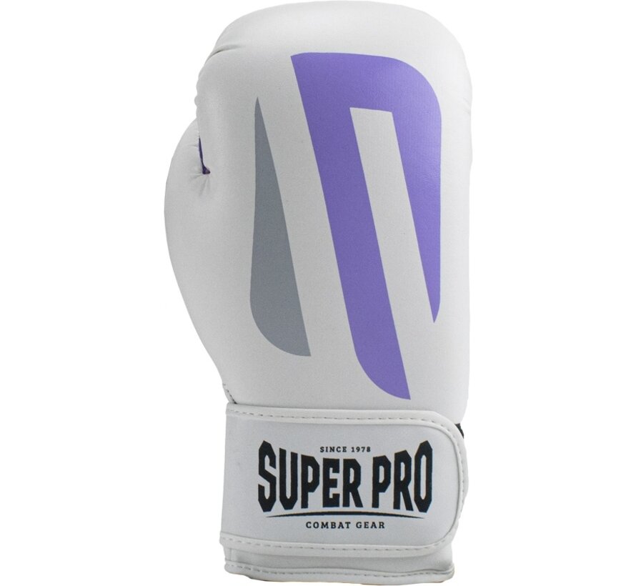 Super Pro Combat Gear (kick)bokshandschoenen Pu No, Wit,Paars,Zilver