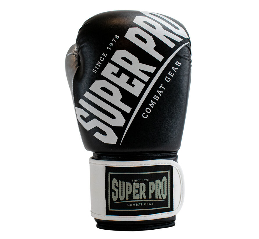 Super Pro Combat Gear (kick)bokshandschoenen, Grijs,Zwart,Wit