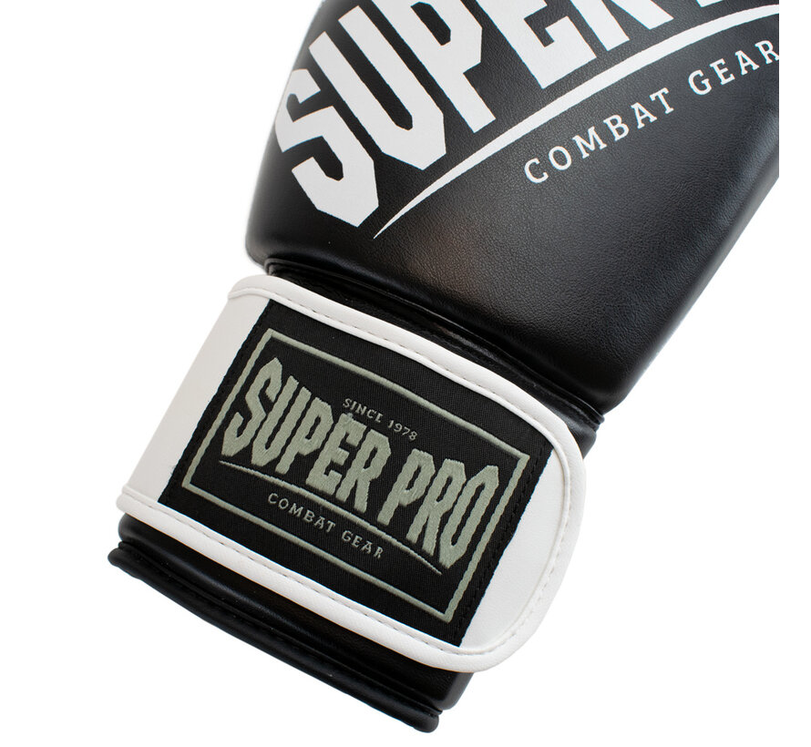 Super Pro Combat Gear (kick)bokshandschoenen, Grijs,Zwart,Wit