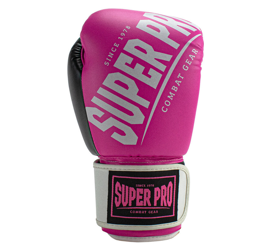 Super Pro Combat Gear (kick)bokshandschoenen, Roze,Zwart,Wit