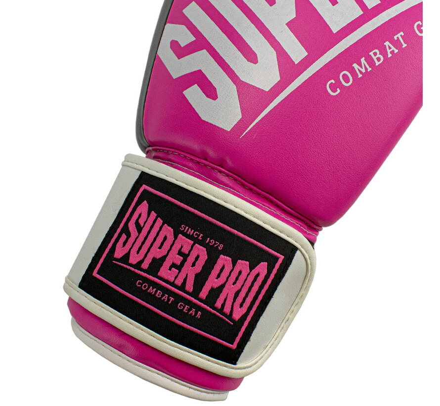 Super Pro Combat Gear (kick)bokshandschoenen, Roze,Zwart,Wit