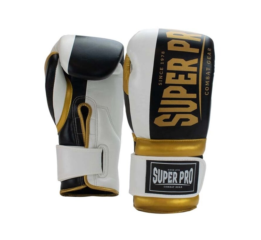 Super Pro Combat Gear (thai)bokshandschoenen Bruiser, Goud,Zwart,Wit
