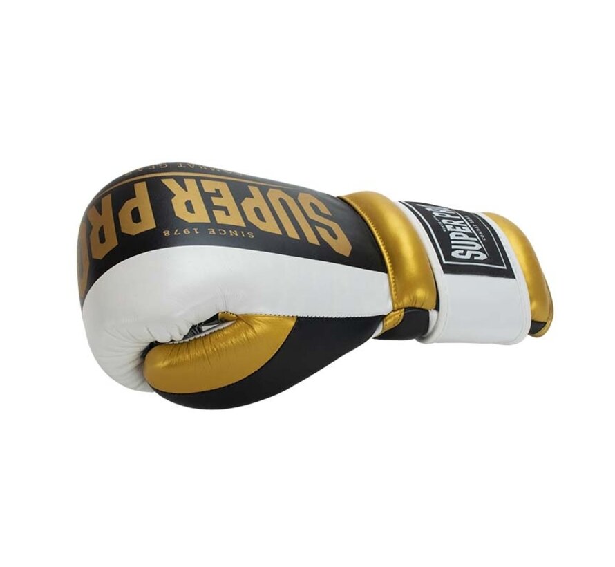 Super Pro Combat Gear (thai)bokshandschoenen Bruiser, Goud,Zwart,Wit