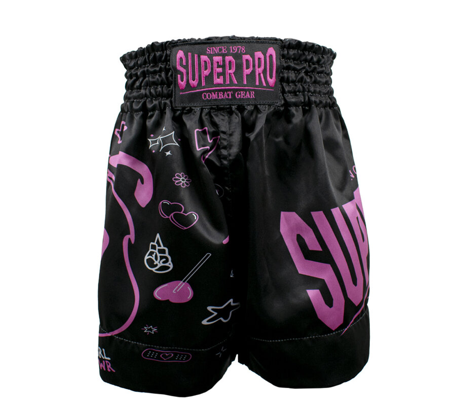 Super Pro Combat Gear (Thai)Boxingshort Kids Bear, Blauw,Grijs,Zwart