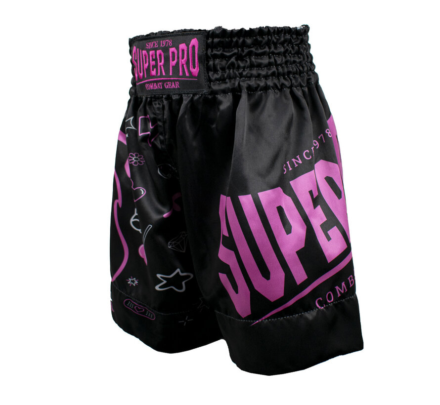Super Pro Combat Gear (Thai)Boxingshort Kids Bear, Blauw,Grijs,Zwart