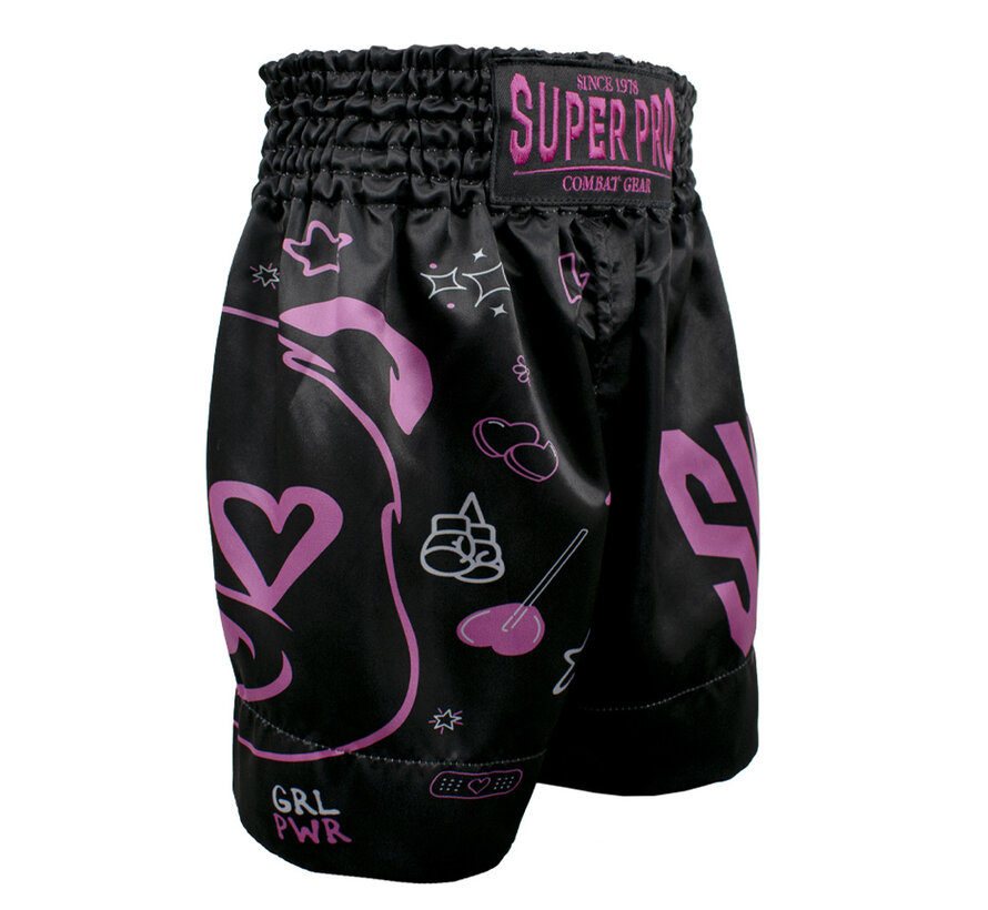 Super Pro Combat Gear (Thai)Boxingshort Kids Bear, Blauw,Grijs,Zwart