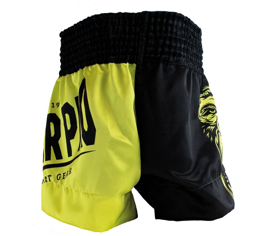 Super Pro Combat Gear (thai)boxingshort Kids Gorilla, Grijs,Zwart,Geel