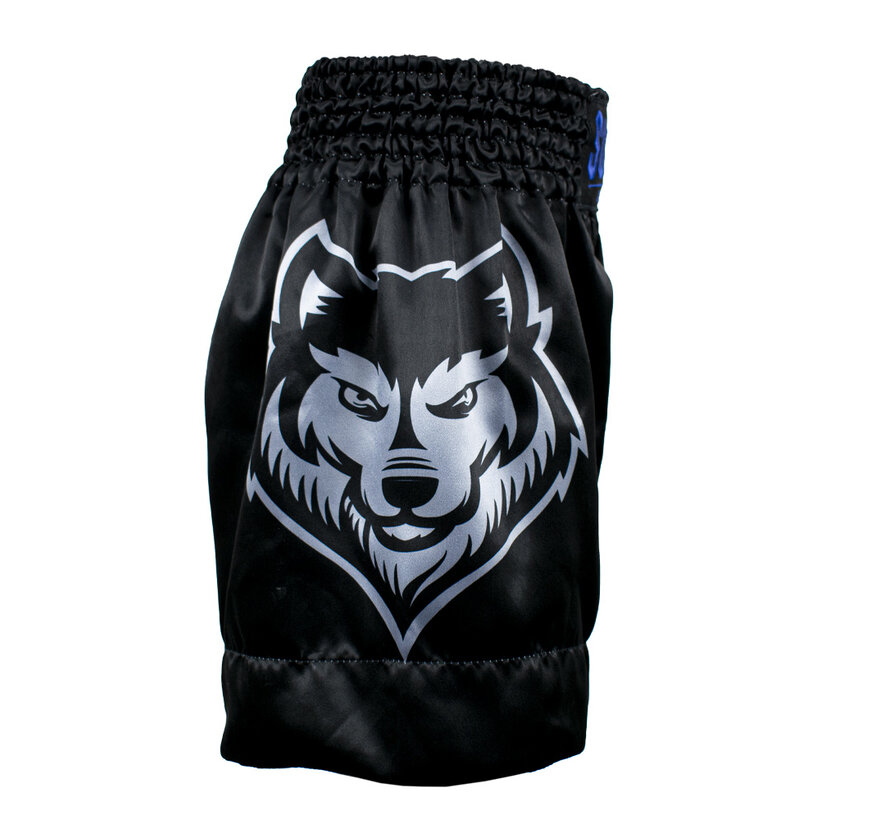 Super Pro Combat Gear (Thai)Boxingshort Kids Wolf, Blauw,Grijs,Zwart