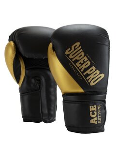 Super Pro Combat Gear Super Pro Combat Gear Ace (kick)bokshandschoenen, Goud,Zwart