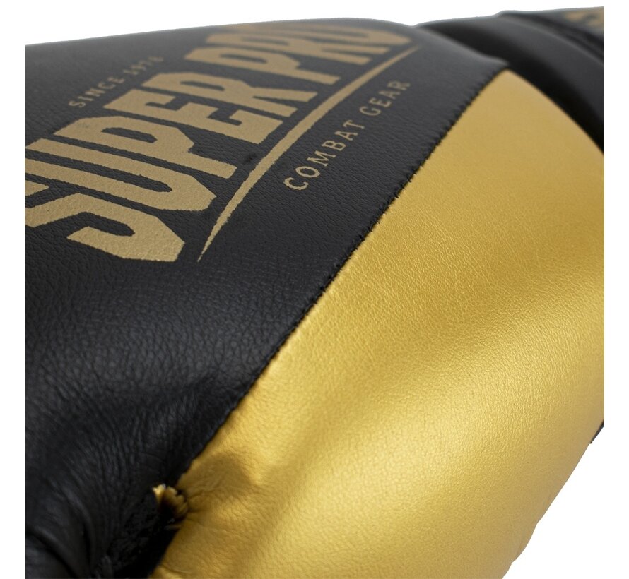 Super Pro Combat Gear Ace (kick)bokshandschoenen, Goud,Zwart