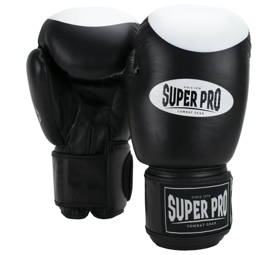 Super Pro Combat Gear Boxer Pro Bokshandschoenen Klittenband, Zwart,Wit