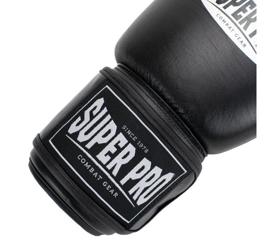Super Pro Combat Gear Boxer Pro Bokshandschoenen Klittenband, Zwart,Wit