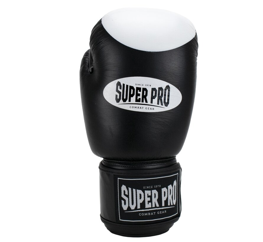 Super Pro Combat Gear Boxer Pro Bokshandschoenen Klittenband, Zwart,Wit